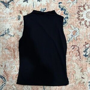 Sleeveless Mock Neck Black Women's Top